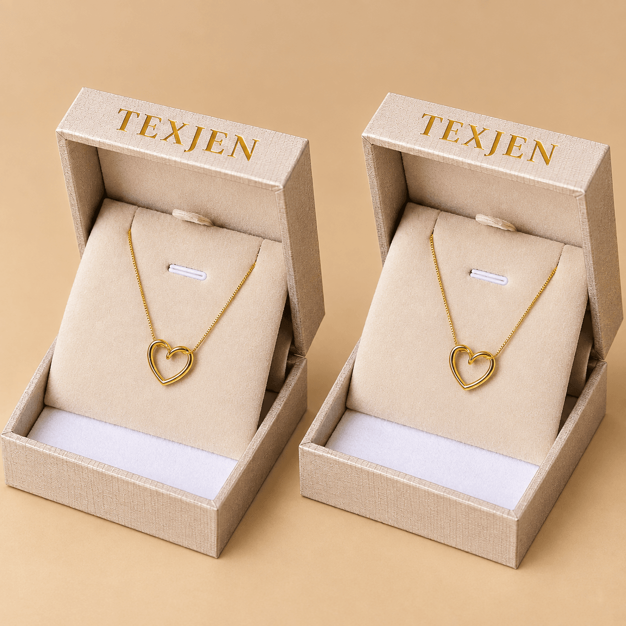 Golden Heart Pendant Necklace Combo